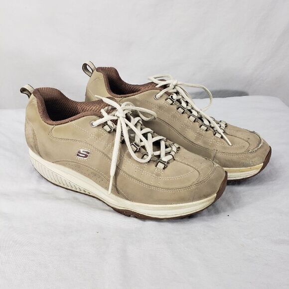 Skechers Shoes - Sketchers Size 10 Shape Ups Tan Beige Walking Toning Shoes Fitness Suede Womens